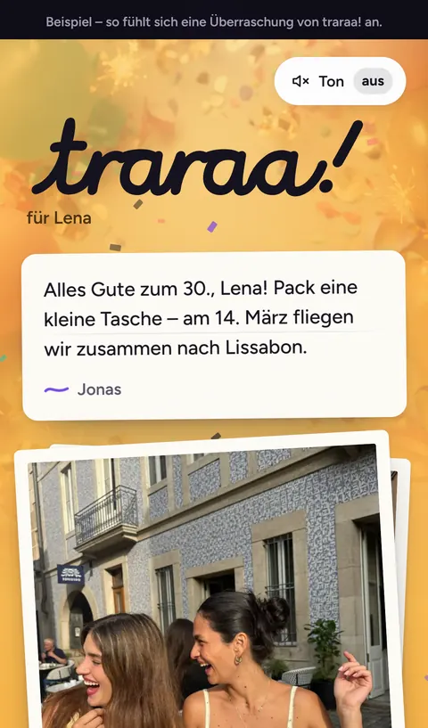 Nach dem Öffnen: Nachricht und Fotos